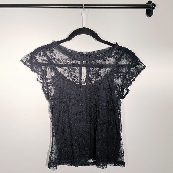 Abercrombie & Fitch | BLACK LACE TOP - Picture 1 of 2